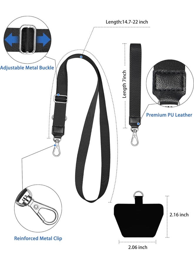 Phone Lanyard, 1X Durable Pads, Adjustable Cell Phone Lanyard Premium Nylon Crossbody Lanyards Around The Neck Fitting for All Most Smartphones - Image 4