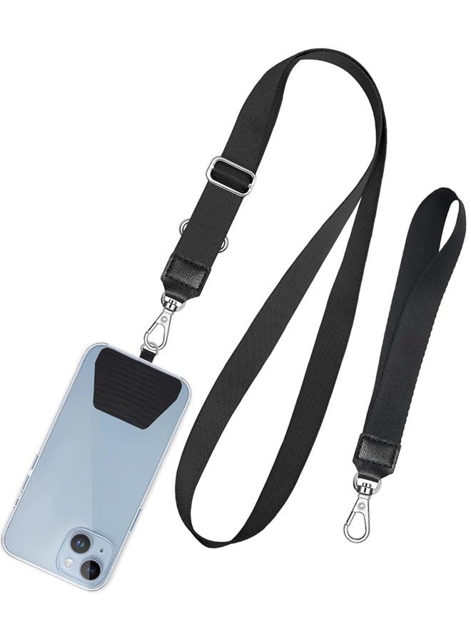 Phone Lanyard, 1X Durable Pads, Adjustable Cell Phone Lanyard Premium Nylon Crossbody Lanyards Around The Neck Fitting for All Most Smartphones - Image 1