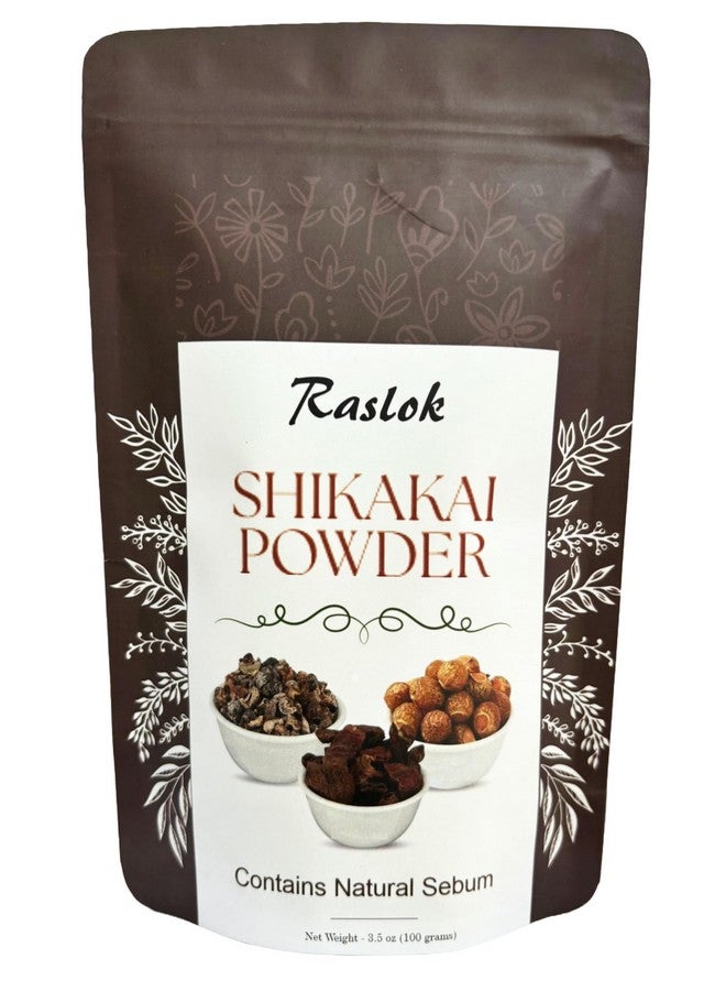 Raslok Shikakai Powder | Natural Hair Cleanser & Conditioner | 100% Pure Acacia concinna Fruit Pods Powder (3.52 oz) - Image 1