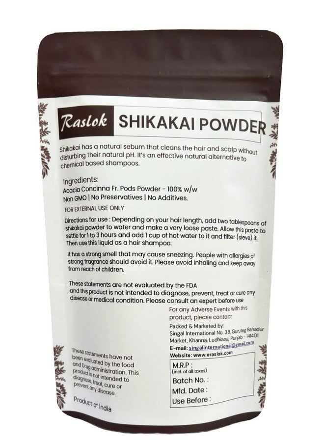 Raslok Shikakai Powder | Natural Hair Cleanser & Conditioner | 100% Pure Acacia concinna Fruit Pods Powder (3.52 oz) - Image 3