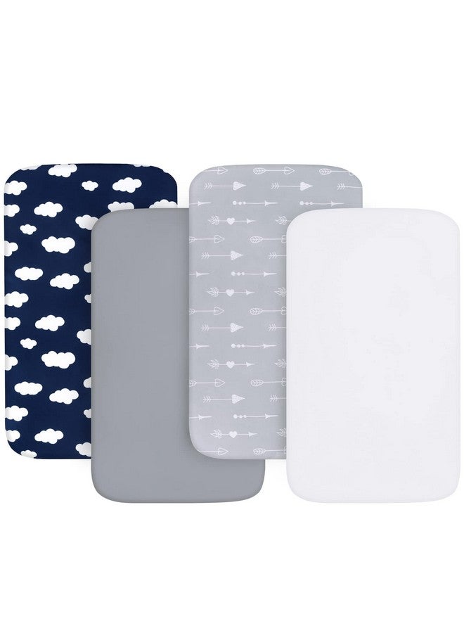 Biloban Baby Bassinet Sheets 4 Pack Compatible With Besrey, Bellababy, Foalom, Fodoss, Miclassic, Milliard And Tcbunny Bassinet, Ultra Soft & Skin-Friendly, Grey Print - Image 2