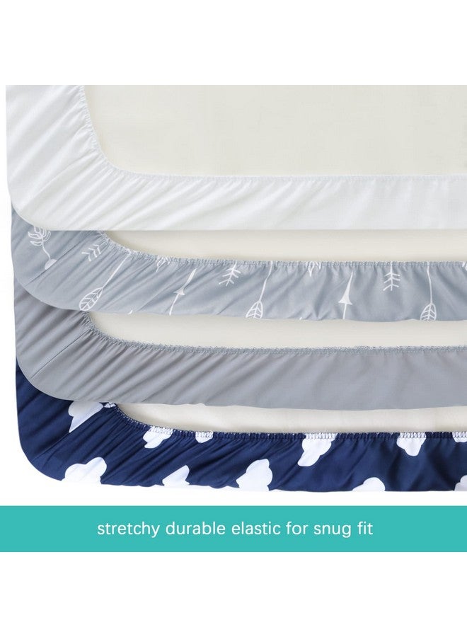 Biloban Baby Bassinet Sheets 4 Pack Compatible With Besrey, Bellababy, Foalom, Fodoss, Miclassic, Milliard And Tcbunny Bassinet, Ultra Soft & Skin-Friendly, Grey Print - Image 5