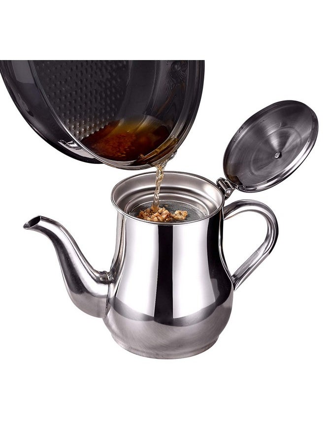LVOERTUIG LVOERTUIG Stainless Steel Oil Can with Spout, Oil Dispenser Bottle Olive Oil Can Dispenser Drizzler,Kitchen Cooking Oil Jar Storage Container Canister Pourer Leak Proof (24oz(With Filter Mesh))  - Image 1