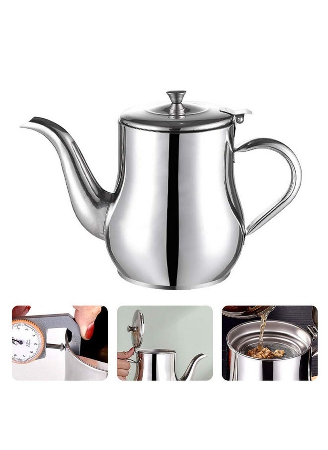 LVOERTUIG LVOERTUIG Stainless Steel Oil Can with Spout, Oil Dispenser Bottle Olive Oil Can Dispenser Drizzler,Kitchen Cooking Oil Jar Storage Container Canister Pourer Leak Proof (24oz(With Filter Mesh))  - Image 4