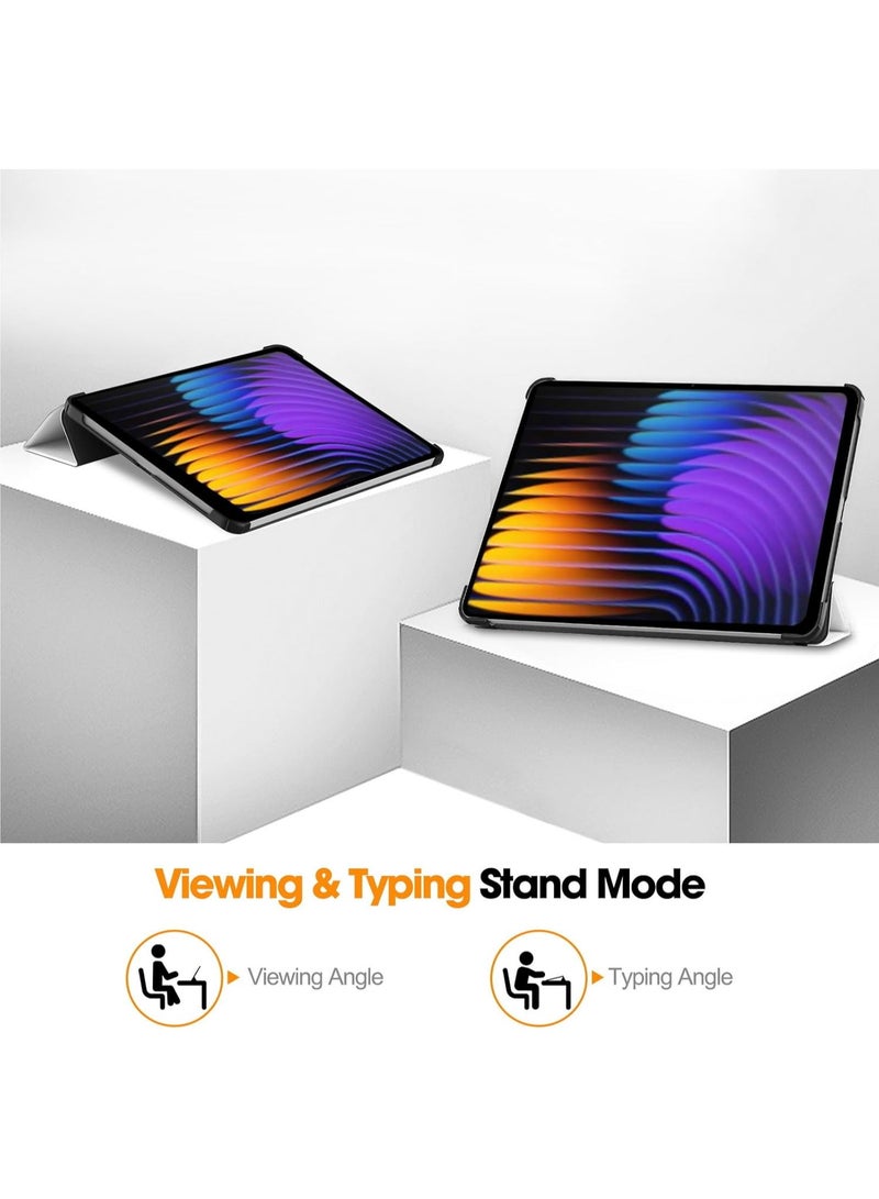 حافظة تابلت لجهاز Xiaomi Pad 7/ Xiaomi Pad 7 Pro مقاس 11.2 بوصة خفيفة الوزن مع قاعدة ثلاثية قابلة للطي وحافظة ذكية مع وظيفة الاستيقاظ/النوم، مقاومة للصدمات والسقوط - Image 4