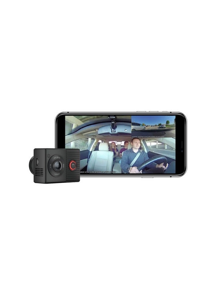 جارمين كاميرا لوحة القيادة Garmin Dash Cam Tandem، عدسة أمامية بدقة 1440 بكسل وعدسة داخلية بدقة 720 بكسل، مجال رؤية 180 درجة وسلسلة Signature من القماش Dash Cam Tandem - Image 4
