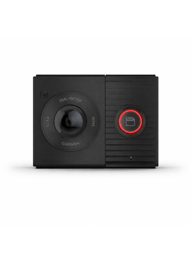 جارمين كاميرا لوحة القيادة Garmin Dash Cam Tandem، عدسة أمامية بدقة 1440 بكسل وعدسة داخلية بدقة 720 بكسل، مجال رؤية 180 درجة وسلسلة Signature من القماش Dash Cam Tandem - Image 1
