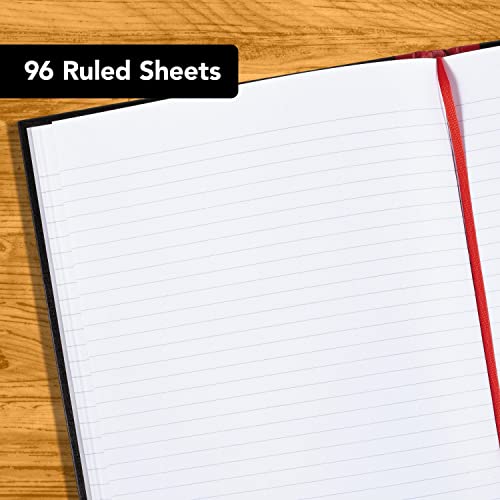 Black n' Red Notebooks, Business Journals, 3 Pack, 11-3/4" x 8-1/4", 96 Sheets, Ruled, Optik Paper, Hardcover, Casebound, Black (400123487) - Image 3