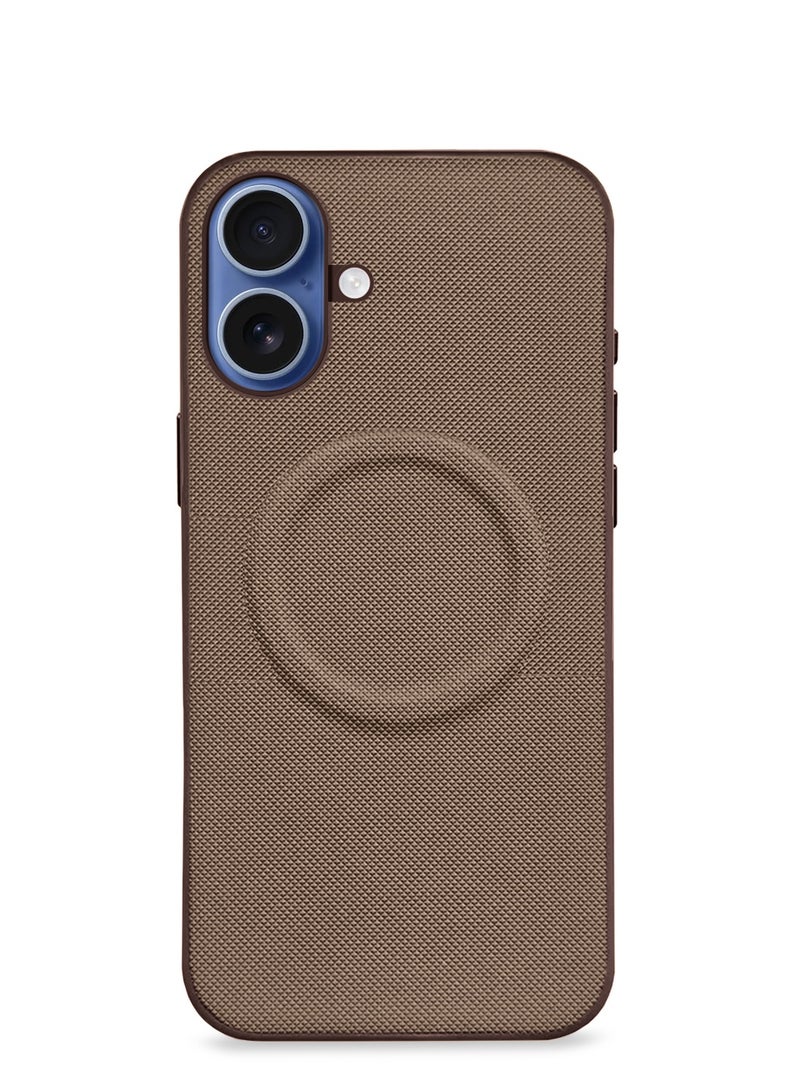 Wtech Apple iPhone 17 5G 2025 Luxury High Quality Magnetic Silicone Sides Case Cover (MCRPSN) - Brown - Image 5