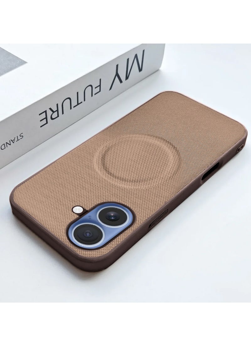 Wtech Apple iPhone 17 5G 2025 Luxury High Quality Magnetic Silicone Sides Case Cover (MCRPSN) - Brown - Image 4