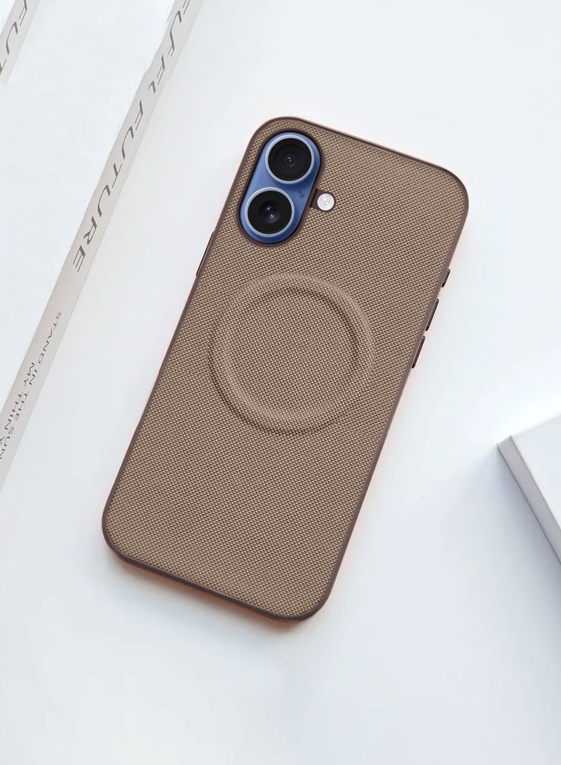 Wtech Apple iPhone 17 5G 2025 Luxury High Quality Magnetic Silicone Sides Case Cover (MCRPSN) - Brown - Image 3