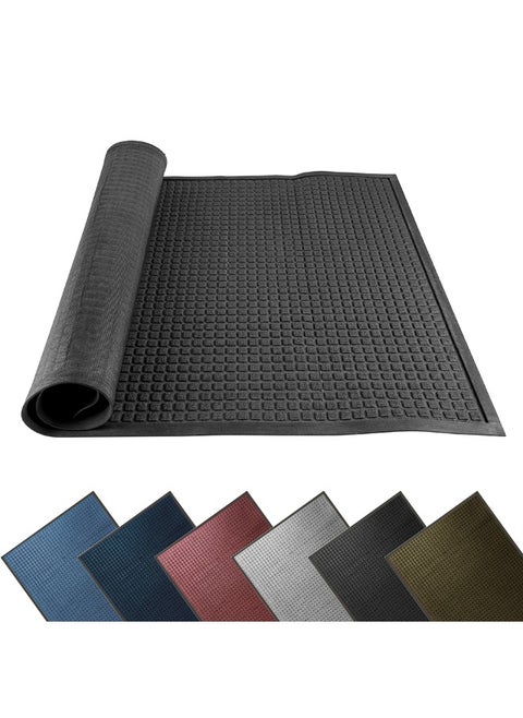 Comfy Feet 60 x 36 Inch Floor Mat, 1 Waffle Outdoor Floor Mat - No-Slip, No-Skid Backing, Dark Gray Polypropylene Entrance Mat, Does Not Get Stain, heavy-duty