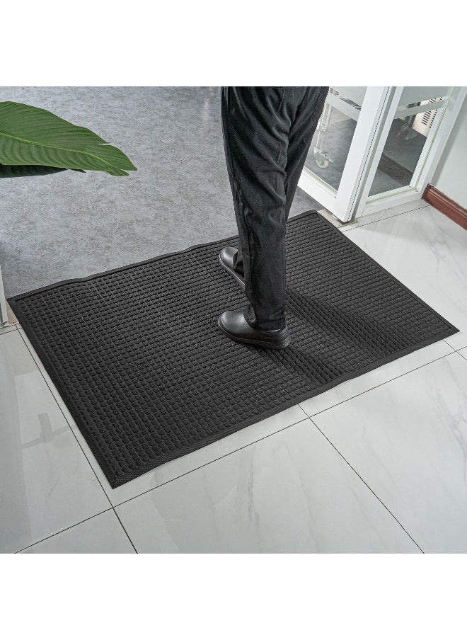 Comfy Feet 60 x 36 Inch Floor Mat, 1 Waffle Outdoor Floor Mat - No-Slip, No-Skid Backing, Dark Gray Polypropylene Entrance Mat, Does Not Get Stain, heavy-duty