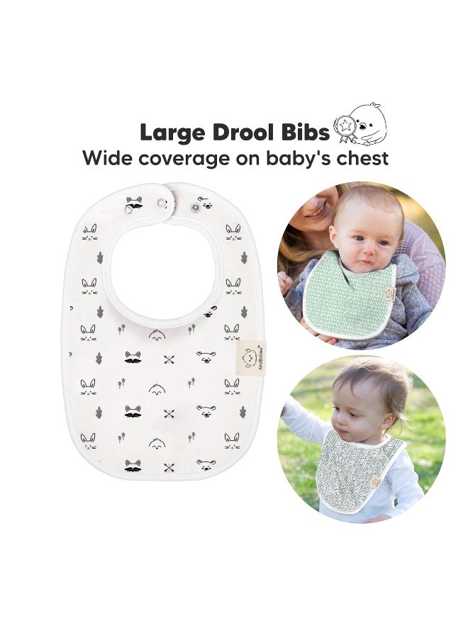 KeaBabies 8-Pack Organic Baby Bibs for Boys, Girls - Soft Cotton Drooling and Teething Bibs for Baby Girl & Boy, Extra Absorbent, Easy to Clean & Put On for Toddler, Newborn, Infant 0-24 Months (Nordic) - Image 2