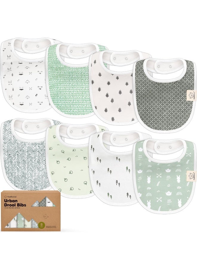 KeaBabies 8-Pack Organic Baby Bibs for Boys, Girls - Soft Cotton Drooling and Teething Bibs for Baby Girl & Boy, Extra Absorbent, Easy to Clean & Put On for Toddler, Newborn, Infant 0-24 Months (Nordic) - Image 1