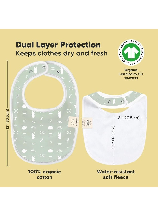 KeaBabies 8-Pack Organic Baby Bibs for Boys, Girls - Soft Cotton Drooling and Teething Bibs for Baby Girl & Boy, Extra Absorbent, Easy to Clean & Put On for Toddler, Newborn, Infant 0-24 Months (Nordic) - Image 3