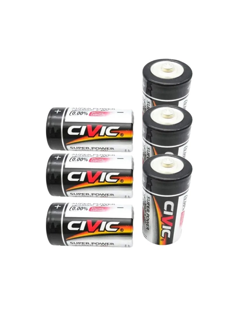 6 قطعة بطاريات من النوع D