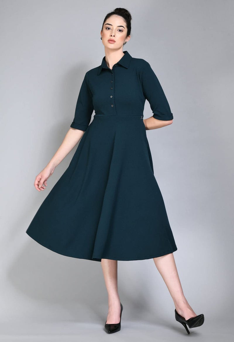 Exude Emerald Green Dress for Women - Image 2