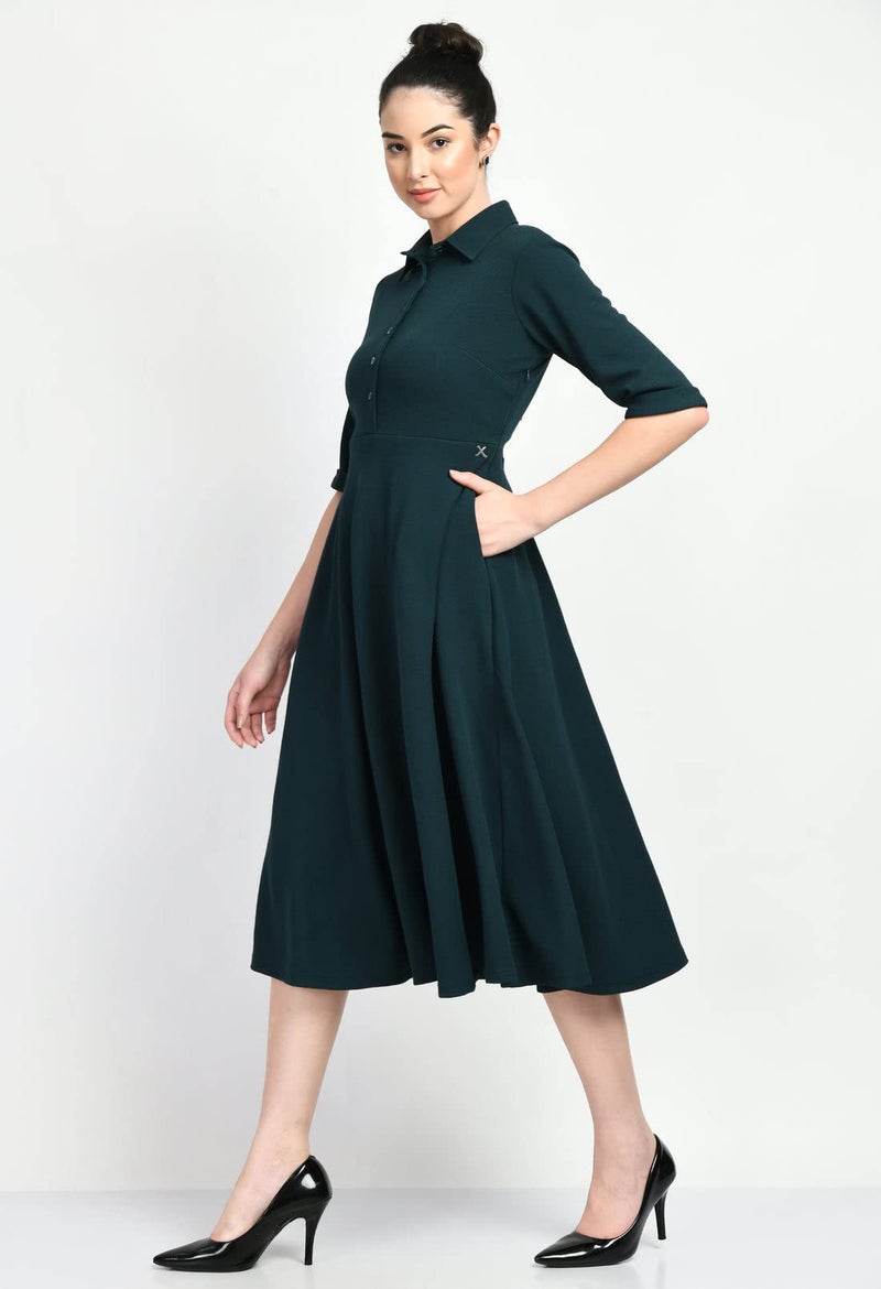 Exude Emerald Green Dress for Women - Image 1