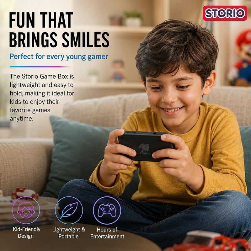 Storio Rechargeable Pocket Video Game for Kids 400 in 1 Retro Game Box Console Handheld Game Box with TV Output - Multicolor - Image 3