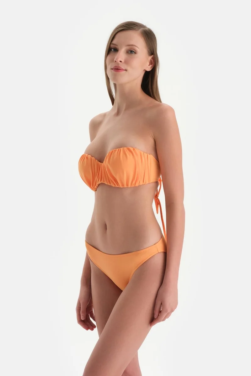 داجي Mountain Orange Mid Waist Bikini Bottom