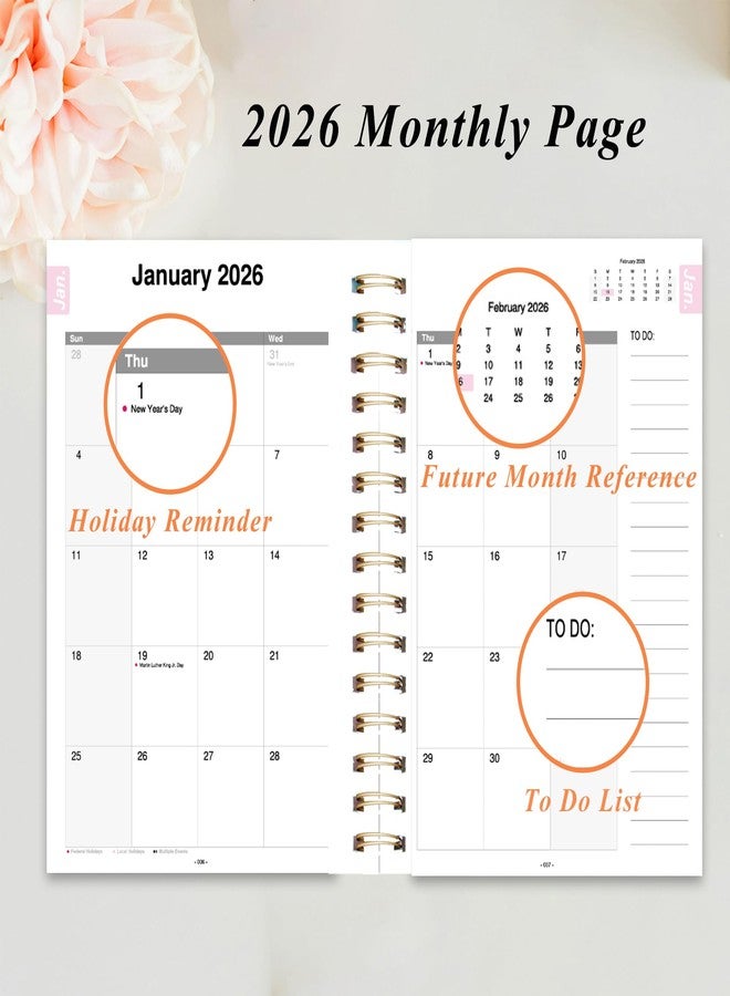 Yunaeduo Planner 2026 January to December, 5.5" x 8.5" Daily Weekly and Monthly Calendar Planner for Productivity, Goal Setting & Time Management, Organizer for Work, School & Life - Black Hard Cover - Image 3