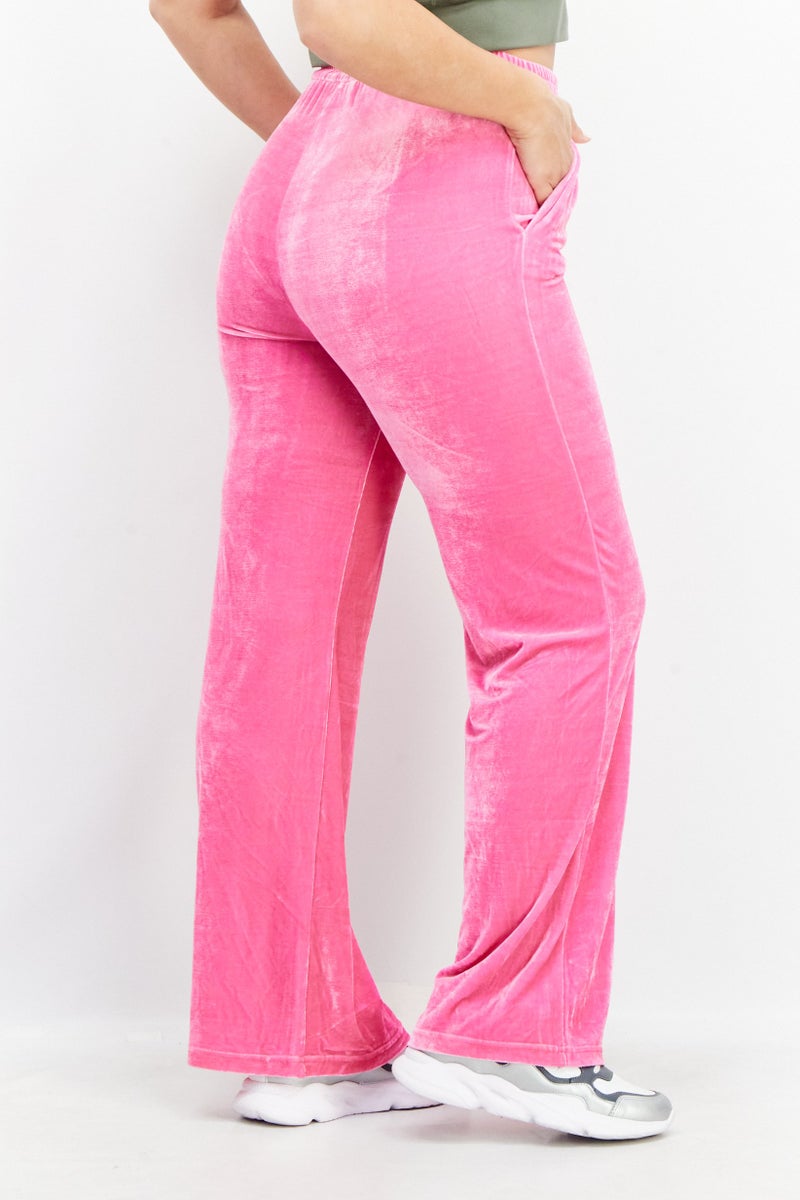 STEVE MADDEN Women Regular Fit Textured Pull-On Palazzo Pant, Pink - Image 2