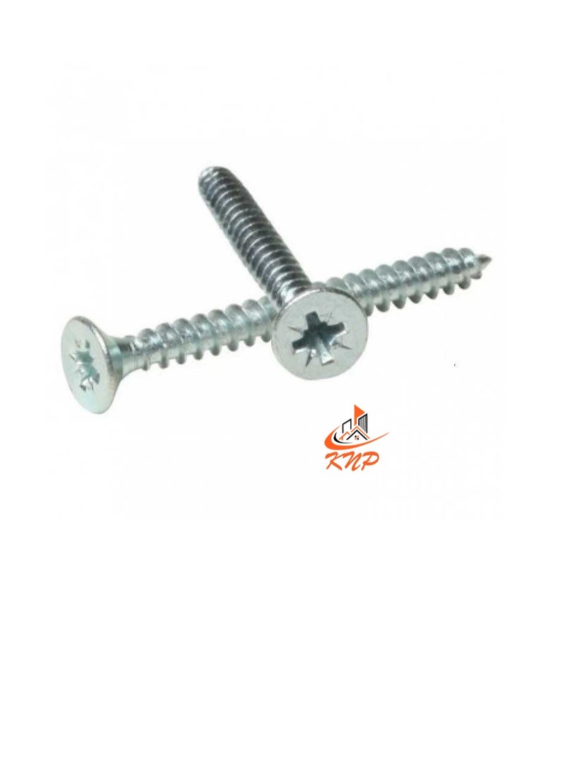 KNP Steel Countersunk Head Twin thread Screws - Pack of 200 (2" x 8g) - Image 1