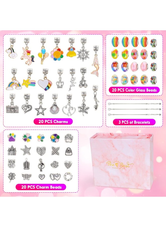 Charm Bracelet Making Kit,Unicorn Jewelry Making Kit Birthday Gifts for Girls Age 6 7 8 9 Art and Craft DIY Charm Bracelet Kit for 8-12 Year Old Girls Kid Crafts Set Toy Bracelet - Image 5