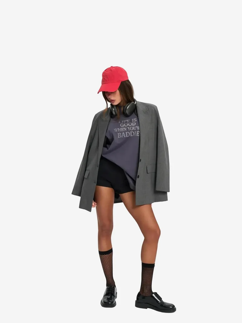 Mai Collection MAI STUDIOS Baddie Oversize White T-Shirt