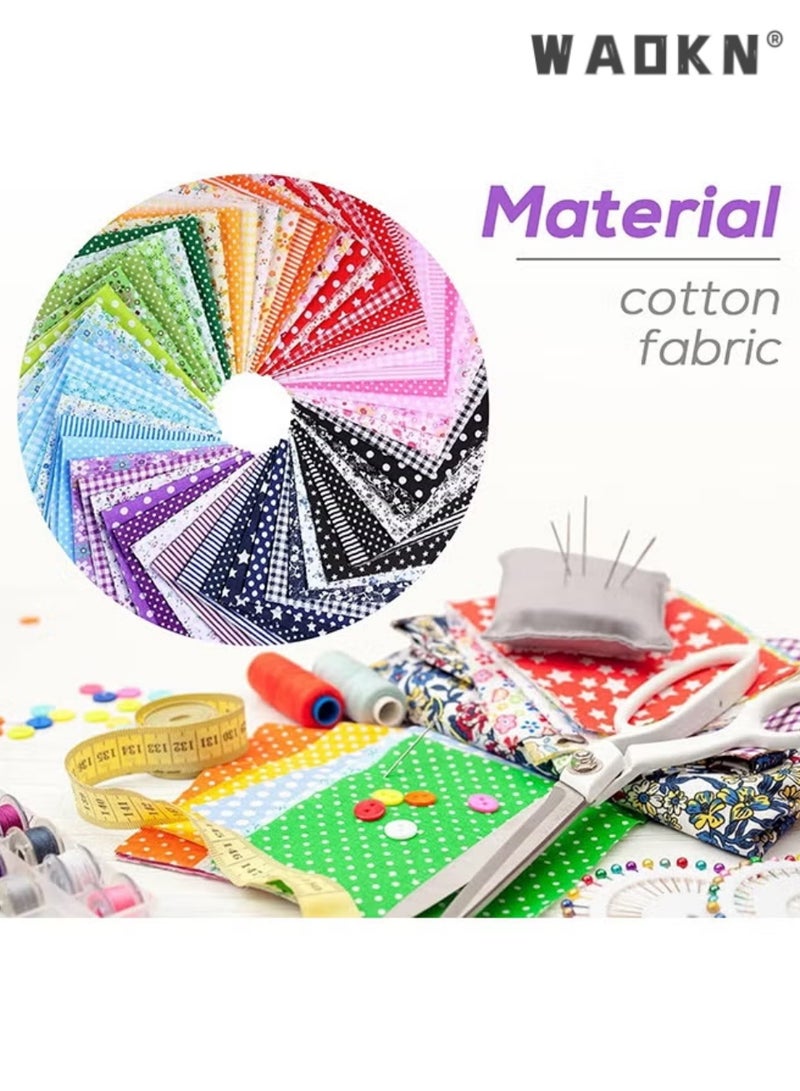 دبليو أيه أو كي أن 100pcs 4 '' x 4 '' 100٪ مربعات نسيج القطن ، الزهور والنباتات طباعة ما قبل قطع حزمة النسيج ، DIY Quilting Patchwork القماش للخياطة ، Scrapbooking ، الحرف ، أسلوب الربيع والصيف - Image 4
