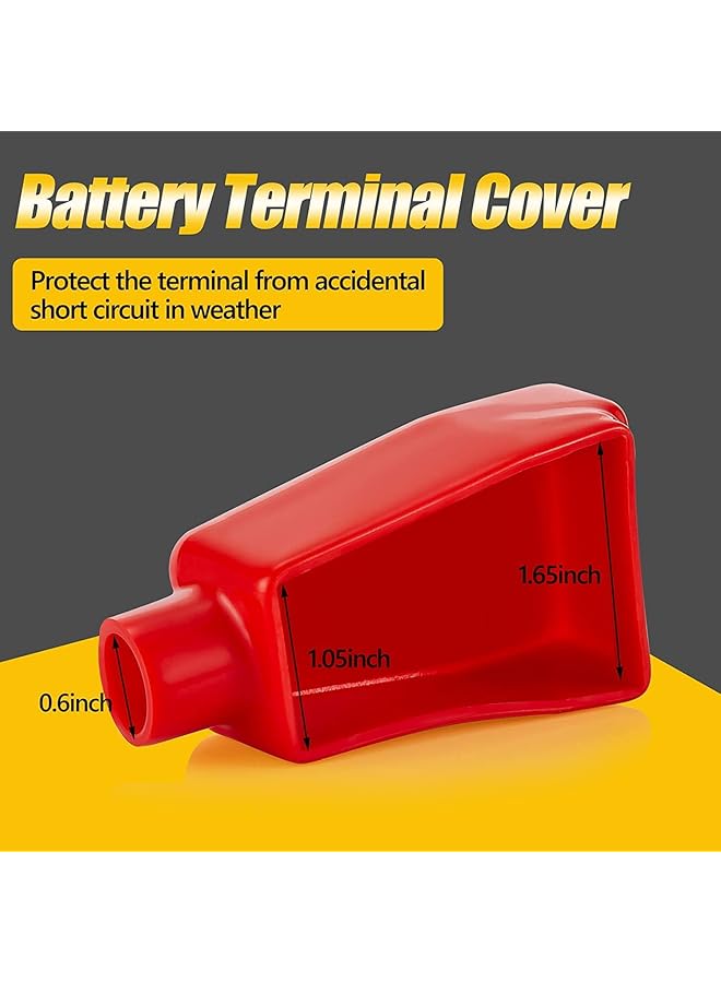 SYOSI Battery Terminal Covers Battery Terminal Insulating Protector Sleeves Positive And Negative Cable Covers In Red And Black For Boat Cars (4 Pcs) - Image 2