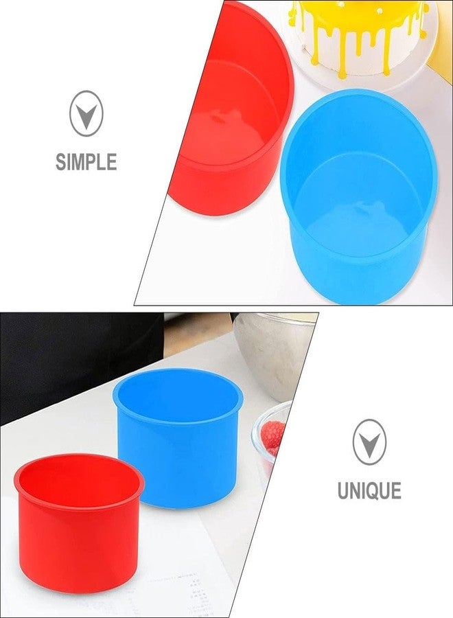 Royals Silicone Cake Bento Mould for Baking Cake Pan Set Non-Stick Baking Mold Silicone Baking Tins Air Fryer Small Cake Tins for Baking Layer Cake Cheesecake (Round) - Image 3