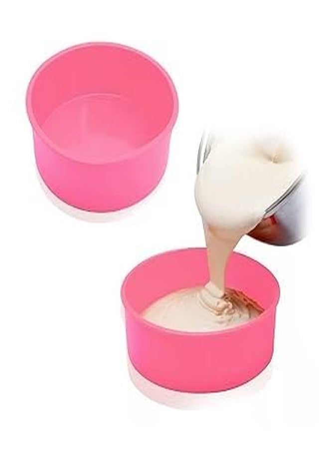 Royals Silicone Cake Bento Mould for Baking Cake Pan Set Non-Stick Baking Mold Silicone Baking Tins Air Fryer Small Cake Tins for Baking Layer Cake Cheesecake (Round) - Image 2