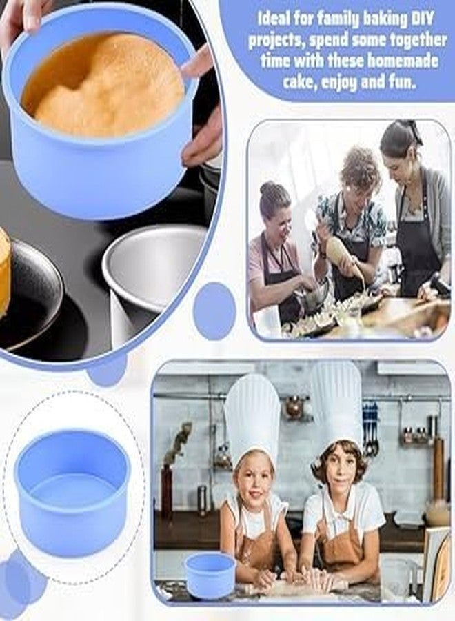 Royals Silicone Cake Bento Mould for Baking Cake Pan Set Non-Stick Baking Mold Silicone Baking Tins Air Fryer Small Cake Tins for Baking Layer Cake Cheesecake (Round) - Image 5