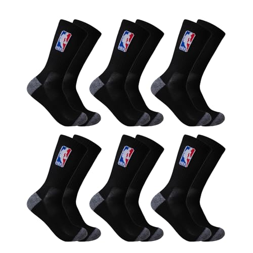 Ultra Game جوارب رياضية مريحة للرجال من ألترا جيم NBA - 6 قطع - للجنسين، NBA، أسود، M6-12 - Image 2