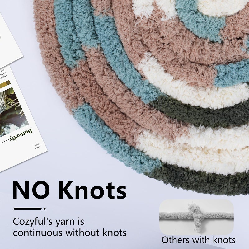 Cozyful Chunky Yarn for Hand Knitting - #10 Chunky Chenille Blanket Yarn, Jumbo Big Thick Chunky Yarns for Crocheting, Tie Dye Bulky Knit Yarns, 8 Skein (25 yds 8 oz Each Skein), Forest&Teal&Coffee - Image 4