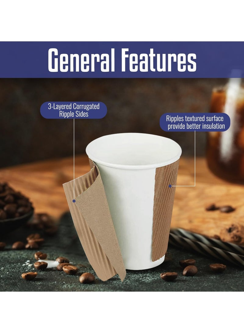 إس إن إتش باكينج كوب تموج بني 8 أونصات مع غطاء كرافت شاي ساخن وقهوة بني طبيعي 50 قطعة - Image 3