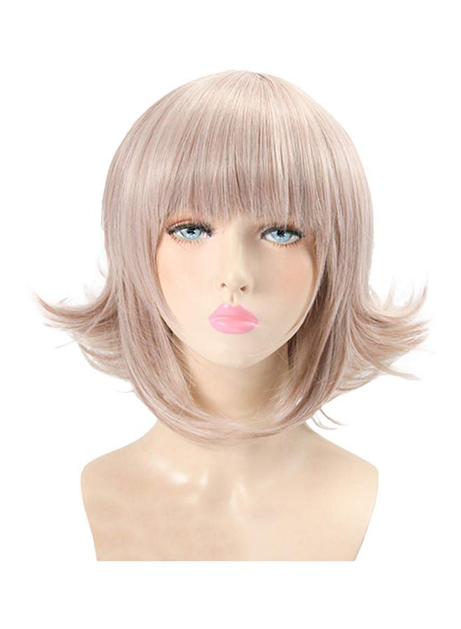 Loquat Cosplay Mid-Length Coslive Danganronpa Nanami Anime Hair Wig Light Brown 50cm