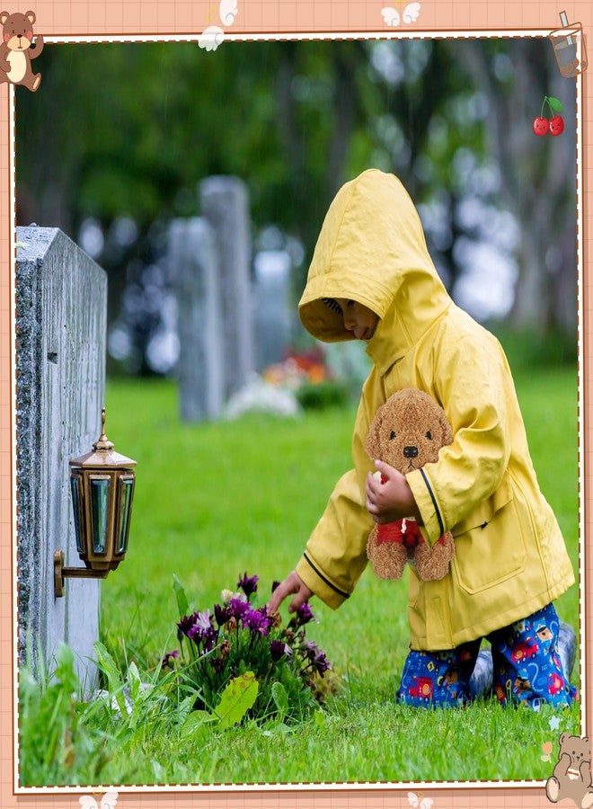 كينينج مجموعة هدايا جنائزية من 5 قطع من كينينج: كلب محشو لحفظ الرماد مع ملعقة، جرة صغيرة تذكارية، لوحة تذكارية على شكل قلب من الأكريليك، سوار مزين بأجنحة لتذكر فقدان أحد الأحباء (بني). - Image 5