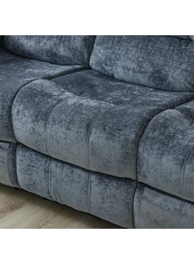 DANUBE HOME Dazler 2 Seater Fabric Recliner Modern Design Two Seat Sofas Comfortable Living Room Furniture L 153x94x104 cm Grey - Image 4