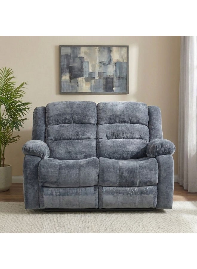 DANUBE HOME Dazler 2 Seater Fabric Recliner Modern Design Two Seat Sofas Comfortable Living Room Furniture L 153x94x104 cm Grey - Image 3