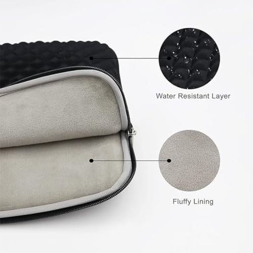 Divinext Shock Proof Diamond Foam Lycra Laptop Sleeve Case for 13 Inches Laptop | Black - Image 3