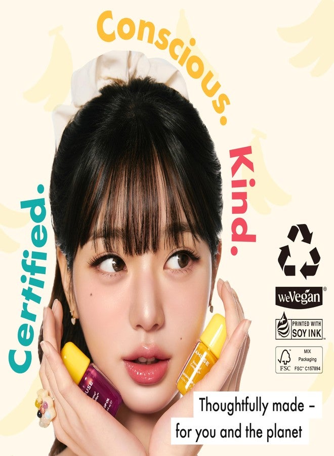 Amuse Seoul Banana Lip Oil (Cacao Milk) – Skincare-Infused Hydrating Vegan Lip Oil, Banana-Scented, Lightweight Non-Sticky Glossy Finish, with Peptide & Rice-Based PDRN - Image 3