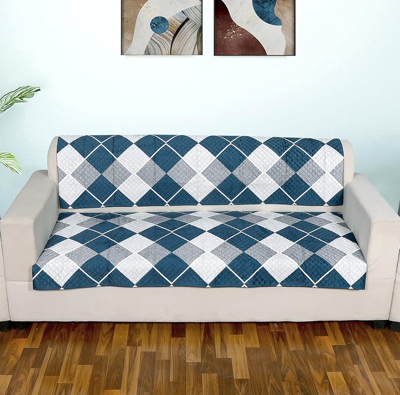 AMAZE ATTIRES Velvet Printed Sofa Seat Cover for 5 Seater with Heavy Antiskid Backing & Machine Washable Sofa Seat Runner for Couch - (27 x 24 Inches - 4 Pieces, 27 x 72 Inches - 2 Piece) Design 6 - Image 1