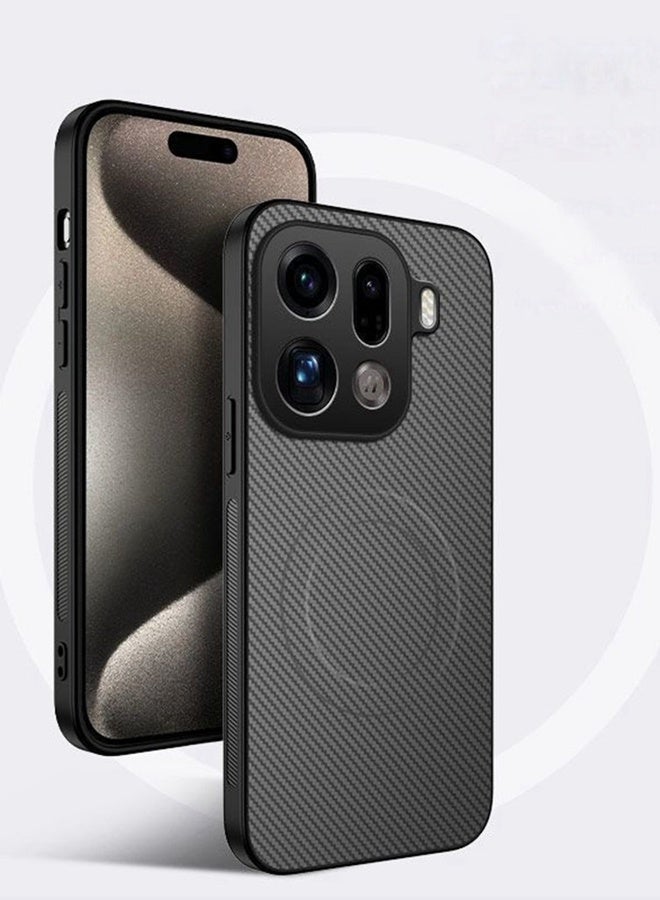 Magnetic Case for Oppo Find X9 Pro 5G , Premium Twill Texture Case, Raised Camera Lens Protection，Military Grade，Fashion Shockproof Oppo Find X9 Pro Cover ，Comfortable Touch - Image 1