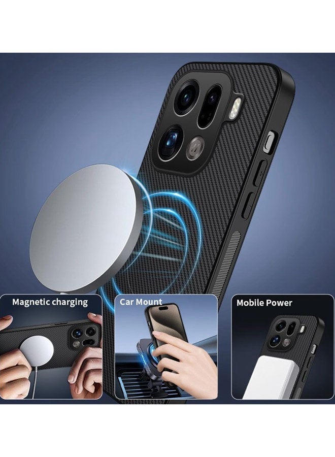Magnetic Case for Oppo Find X9 Pro 5G , Premium Twill Texture Case, Raised Camera Lens Protection，Military Grade，Fashion Shockproof Oppo Find X9 Pro Cover ，Comfortable Touch - Image 4
