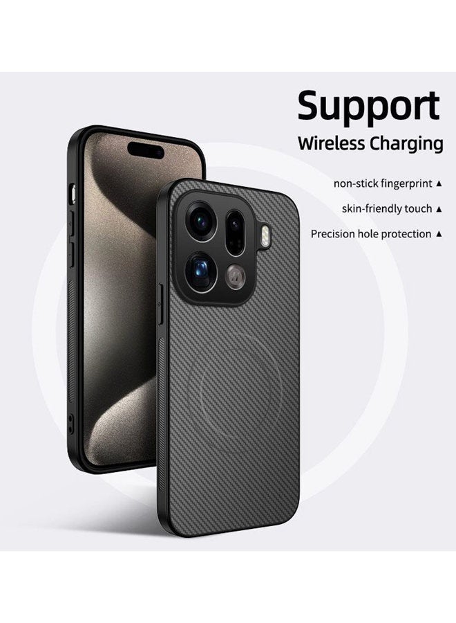 Magnetic Case for Oppo Find X9 Pro 5G , Premium Twill Texture Case, Raised Camera Lens Protection，Military Grade，Fashion Shockproof Oppo Find X9 Pro Cover ，Comfortable Touch - Image 2