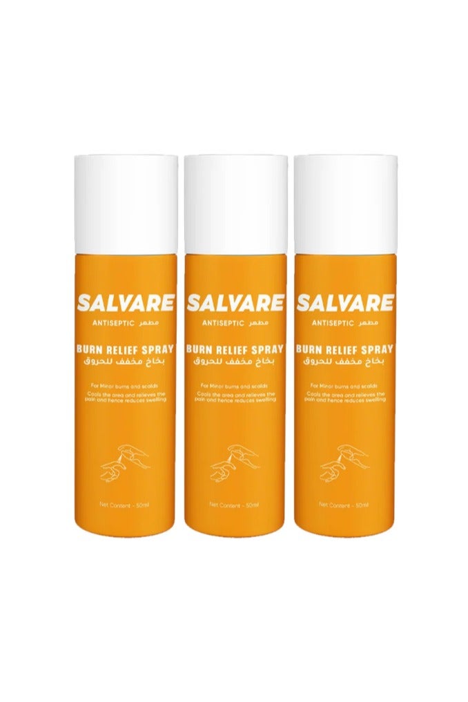 Savoy Salvare Antiseptic Burn Relief Spray 50Ml 3PCS