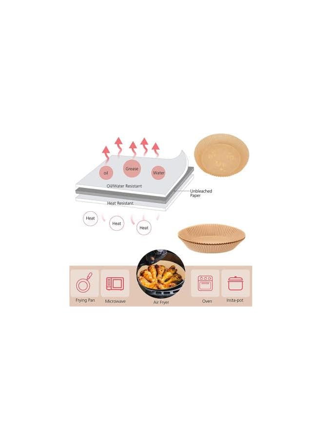 PROMASS Fryer Disposable Paper Liners (240-Pack & 2-Tongs) Round Non-stick Air Fryer Plates, Prime Oil Resistant, Waterproof, Parchment Paper Cooking Paper For Fryers Basket Frying Pan 6.3in/16cm (240)  - Image 3
